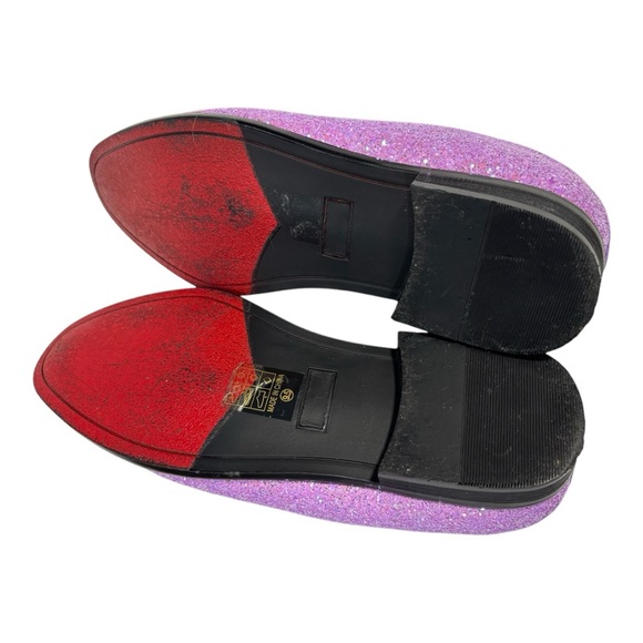 Purple Glitter Size 9.5 Loafers with Bow Tie - Picture 12 of 13